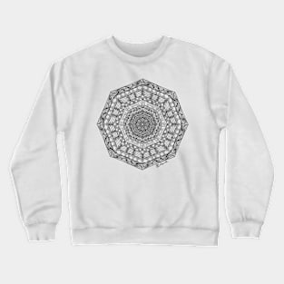 Hand drawn wacky wonky doodle mandala Crewneck Sweatshirt